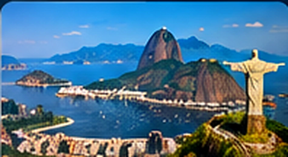 Paisagem do Rio de Janeiro com Cristo Redentor e Baía de Guanabara